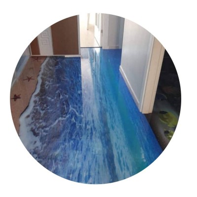 Glossy 3d Epoxy Resin Paint For Floor Decorating Two Components Self Flow Clear Floor Painting Porcelanato Liquido